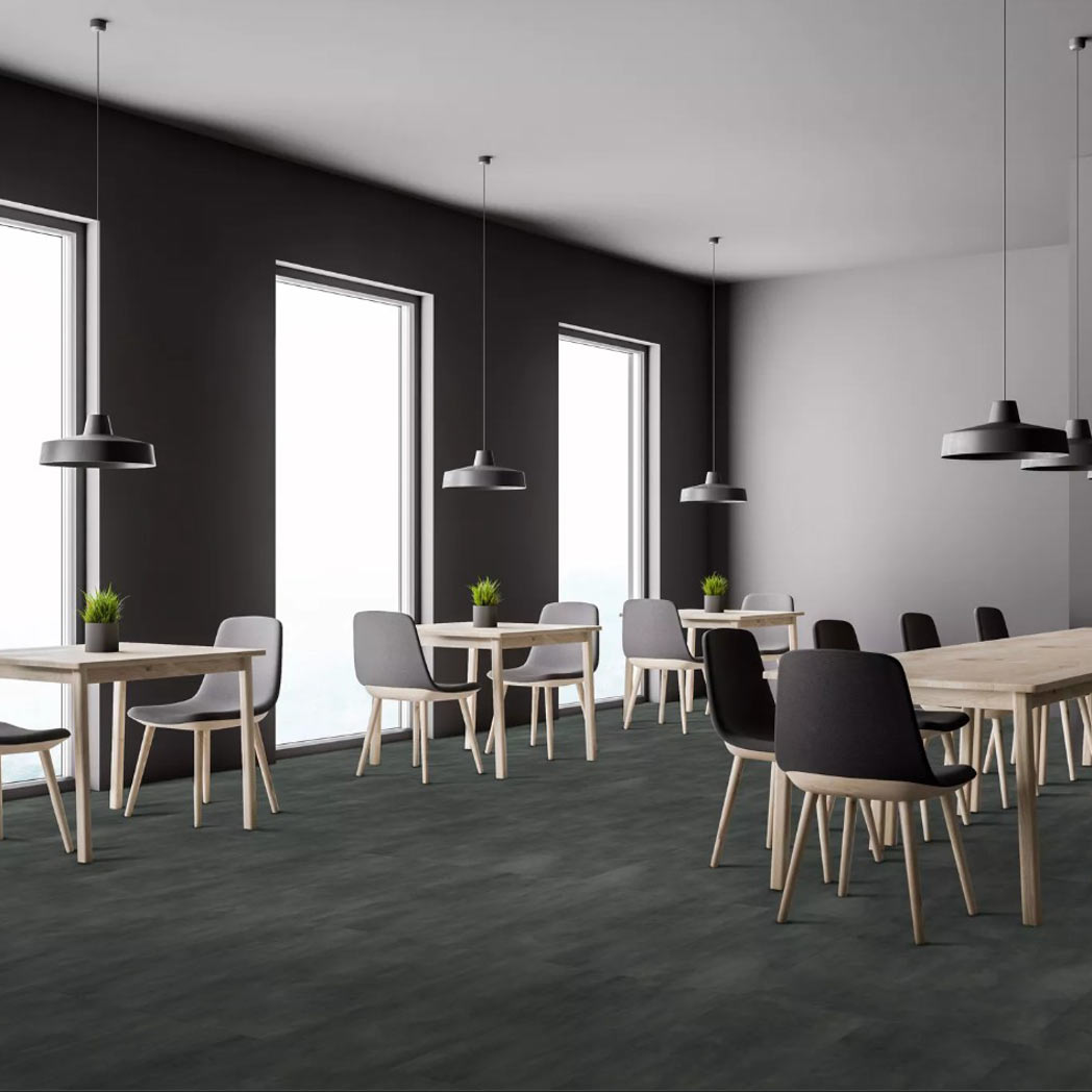 Aladdin Commercial Loose Lay LVT Bentwood Tile 5.0 AH131 Onyx 969 room