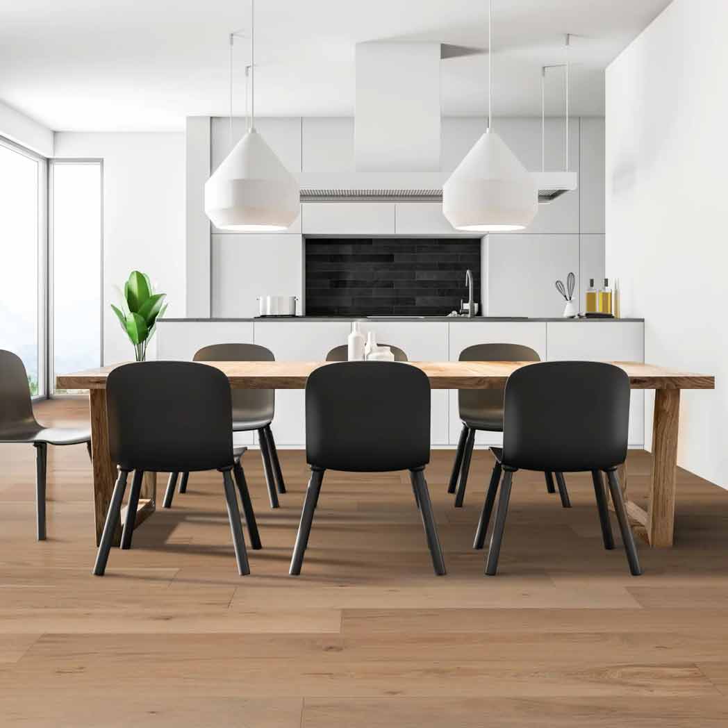 Cali Floors Engineered Hardwood Barrel Collection Semillon Surf room
