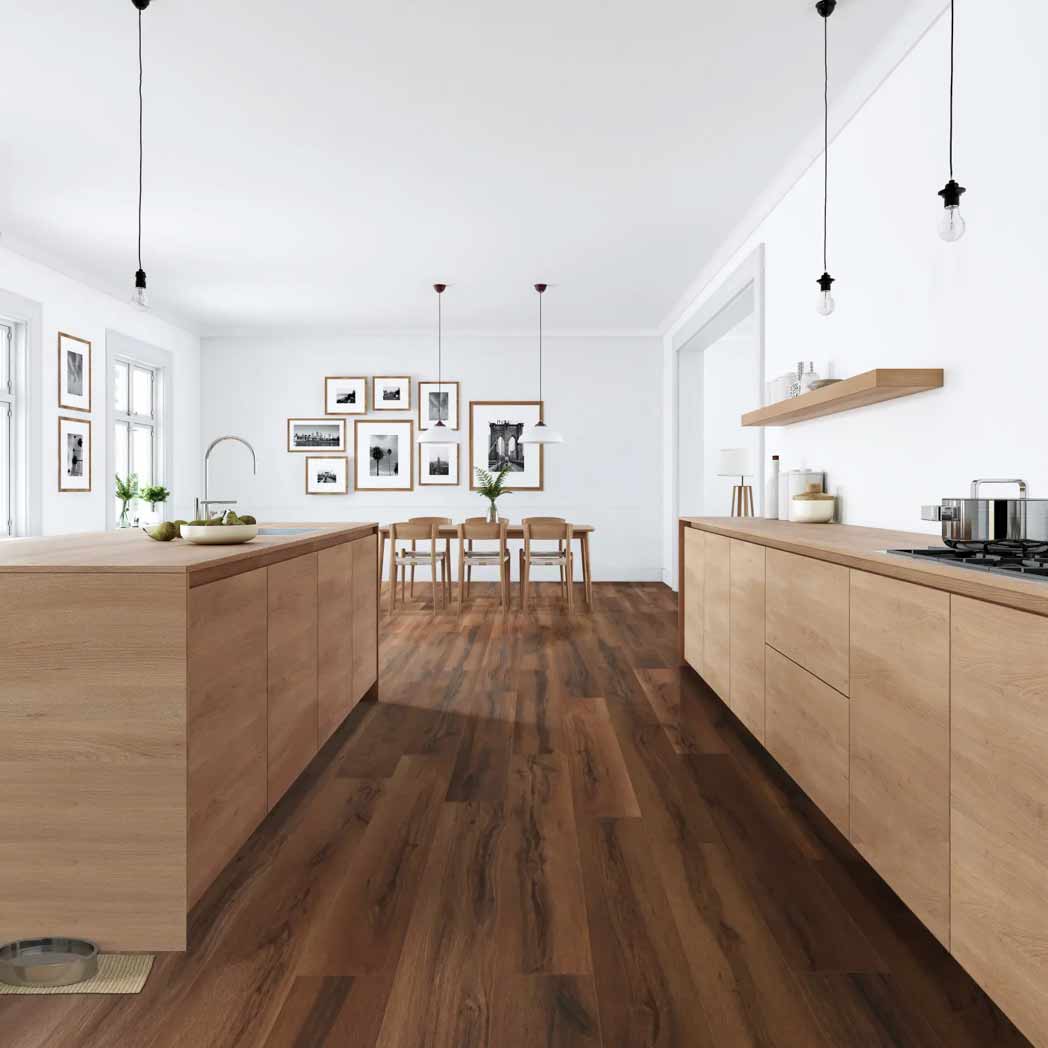 Cali Floors SPC LVP Longboards Collection Island Maple room