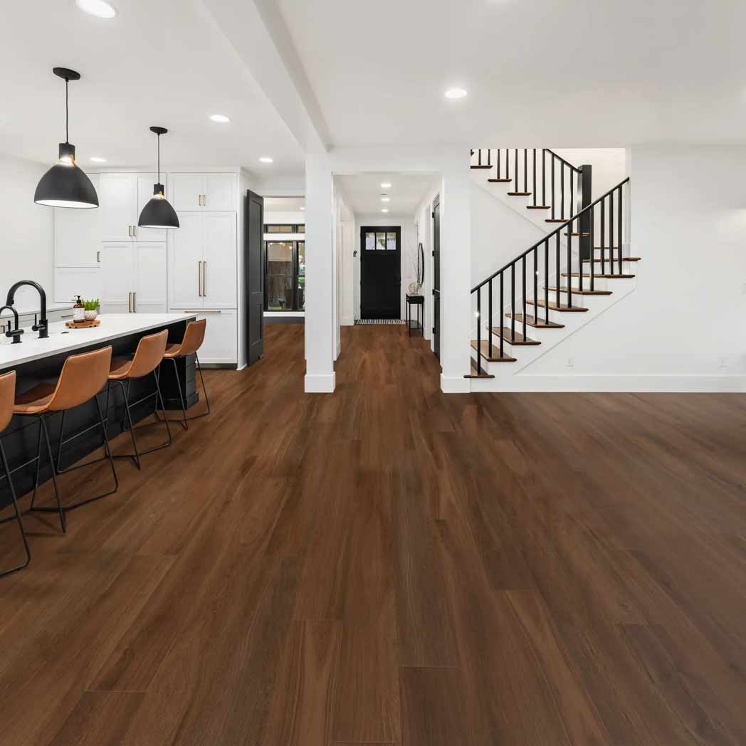 Cali Floors SPC LVP Longboards Icons Collection Cayucos Cave room