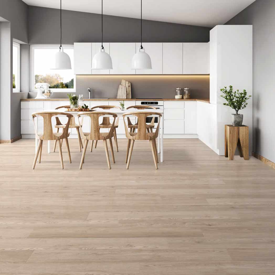 Cali Floors SPC LVP Longboards Icons Collection Silver Spray room
