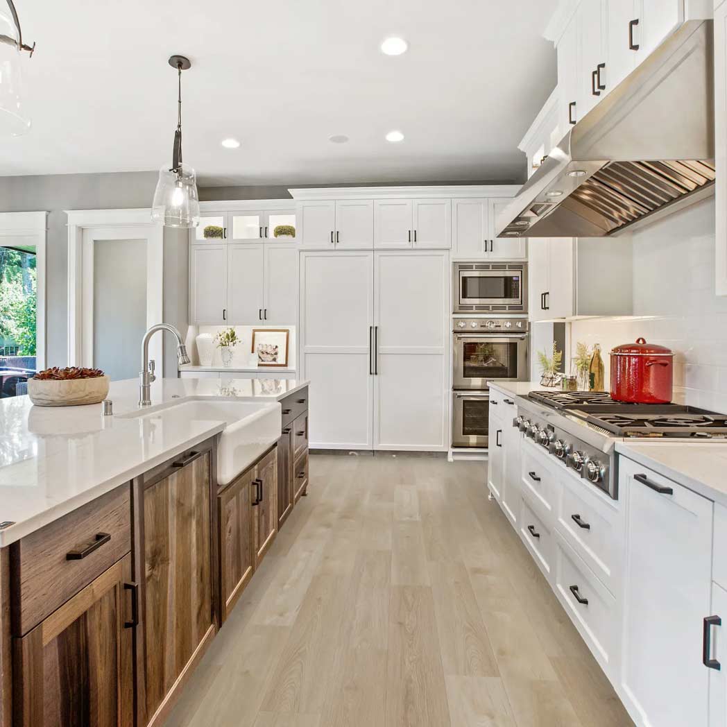 Cali Floors WPC LVP Laguna Sandstone Wash room