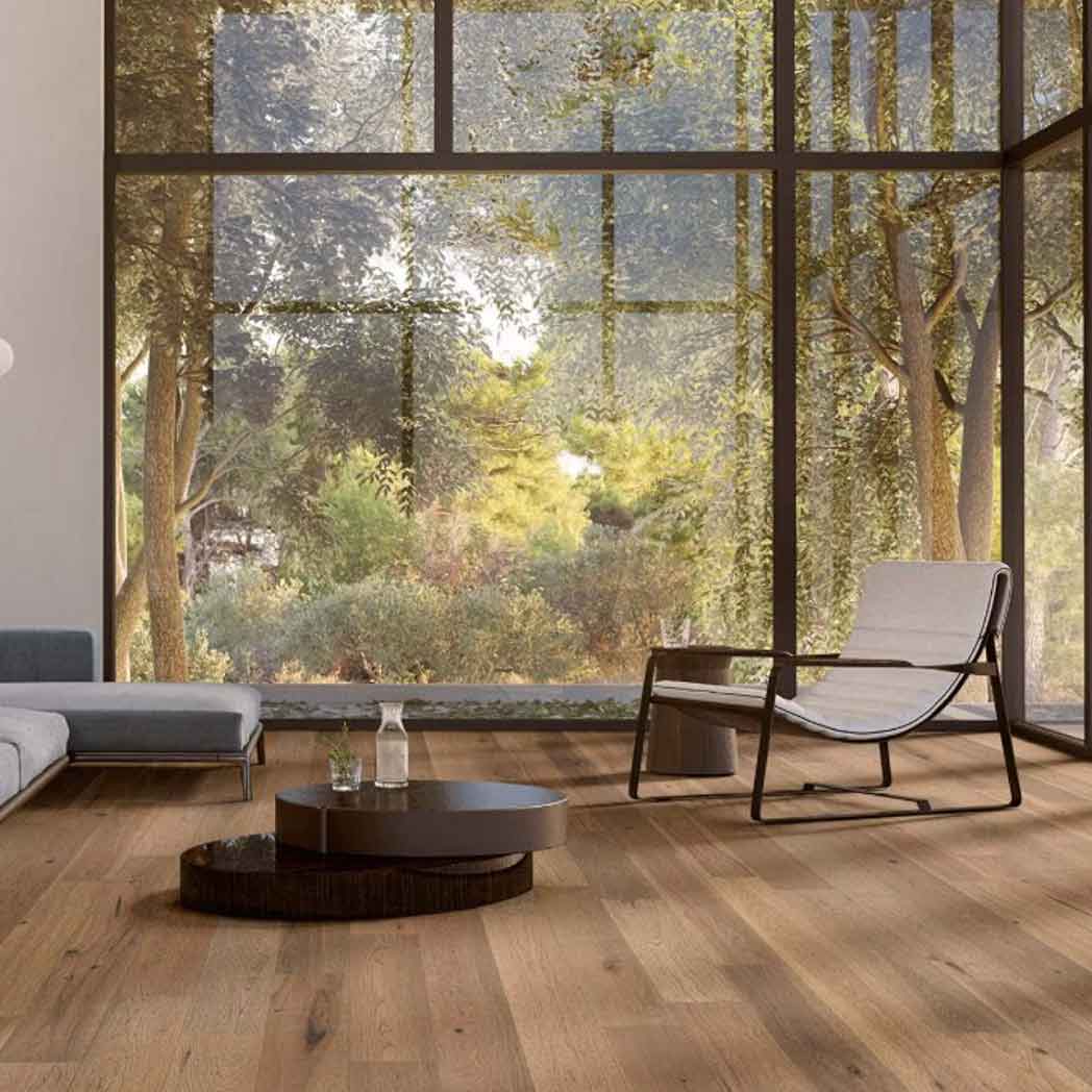 Happy Feet Engineered Hardwood Turnberry Hickory Saddle WD2015 room