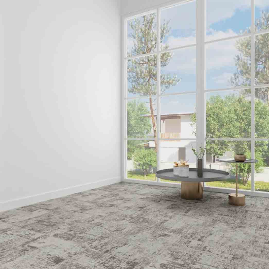 Kraus Carpet Tile Organic Tile 8004C First Frost room