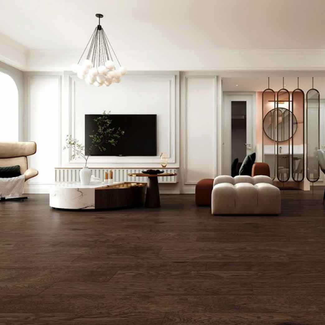 Landmark Interiors Engineered Hardwood Country Oaks Brownstone V55-HRP room