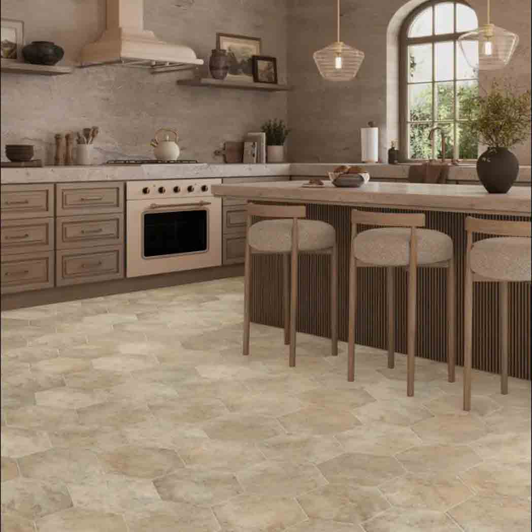 Mannington WPC LVP Adura Apex Luxxe Hexagon Caviar APS200 room