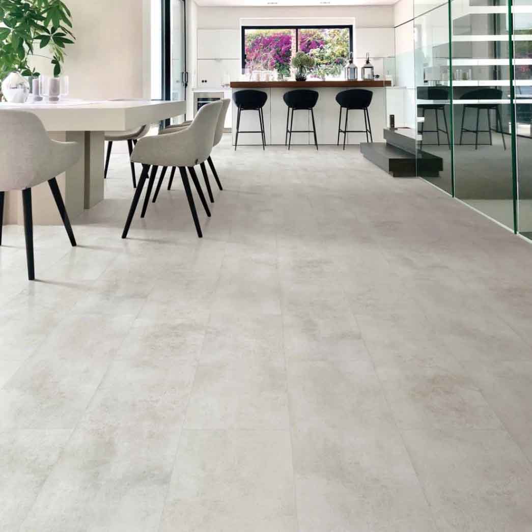 Matrexx Floors Glue Down Luxury Vinyl Plank Elegance Tile Alpine White NXF455031 room