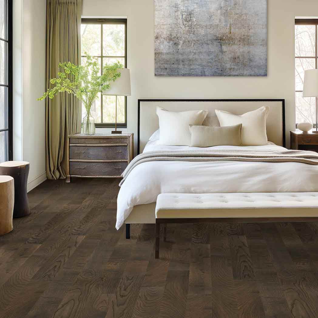 Mohawk Engineered Hardwood Camden Isle WEK52 Chocolate Truffle 09 room