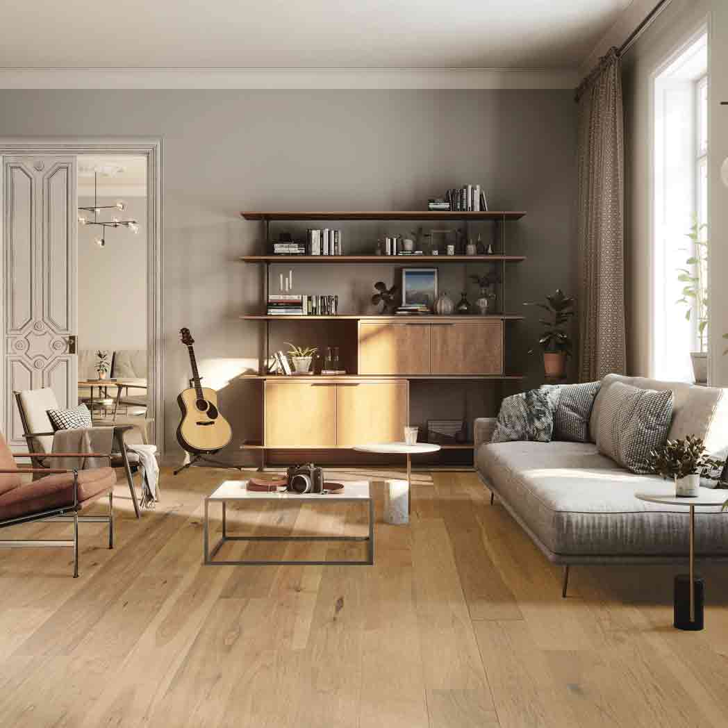 Mohawk Engineered Hardwood Cascade Hills WEK09 Cinnabark Hickory 06 room