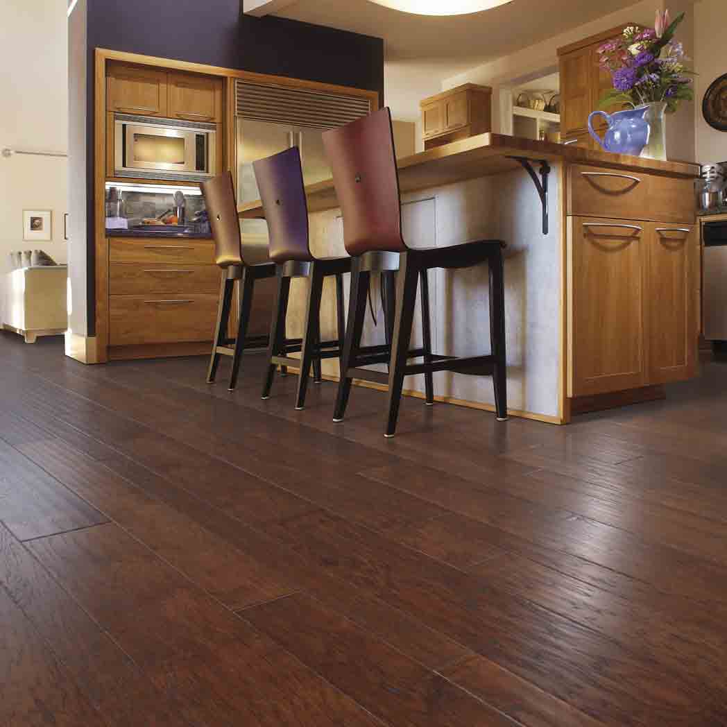 Mohawk Engineered Hardwood Weathered Portrait WEK33 Coffee Hickory 94 room