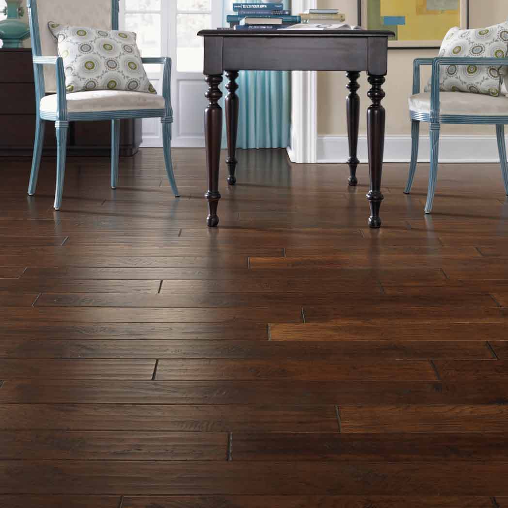 Mohawk Engineered Hardwood Windridge Hickory WEK27 Mocha Hickory 95 room