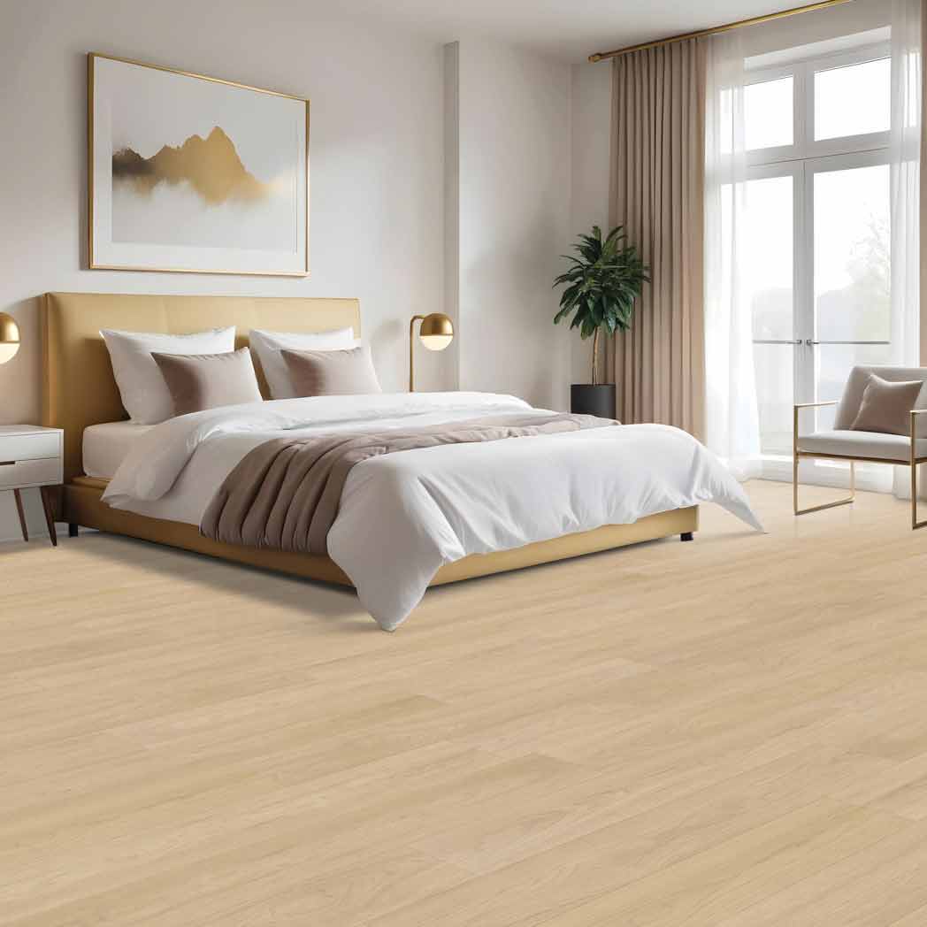 Mohawk Laminate Woodstock Knoll AP CDL57 Soft Oat Hickory 148 room