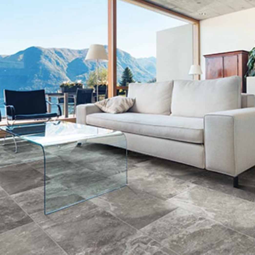 Mountain Scapes LVT SPC Stonewerx 12x36 Monolith FBD12363MC room