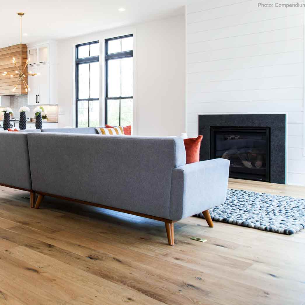 Naturally Aged Flooring Engineered Hardwood Wirebrushed Series 91199 Willow Wind 10 room