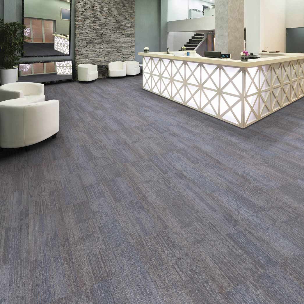 Next Floor Carpet Tile Element Steel Blue NF764011 room
