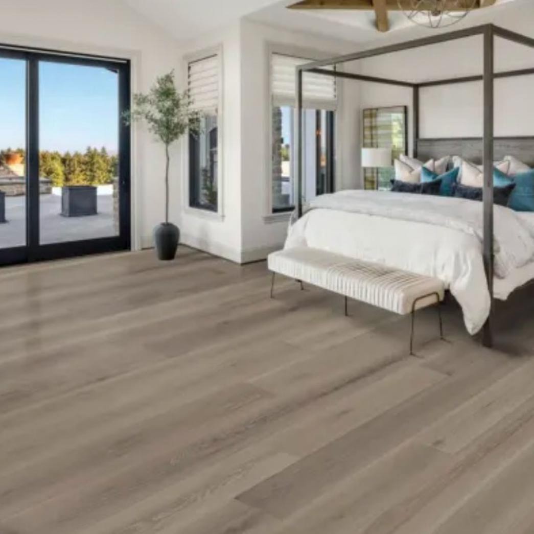 Nuvelle Engineered Hardwood Sea Harbor Collection Niebla Gray HAR102 room
