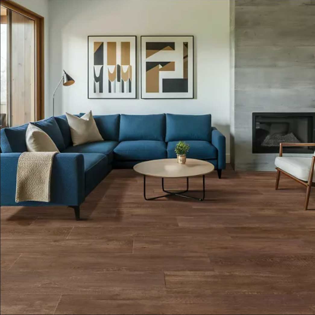 pergo tobacco oak Aurora Falls Smoke 7.5" x 47" Laminate The fortified wood plank offers strength and stability with superior dent and stain resistance Pergo EXTREME Originals Westlake Forest