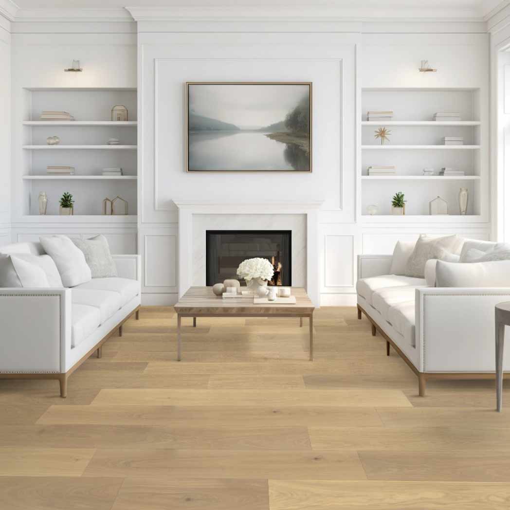 Stanton Carpet French White Oak Engineered Hardwood Hudson Parchment 82502 room