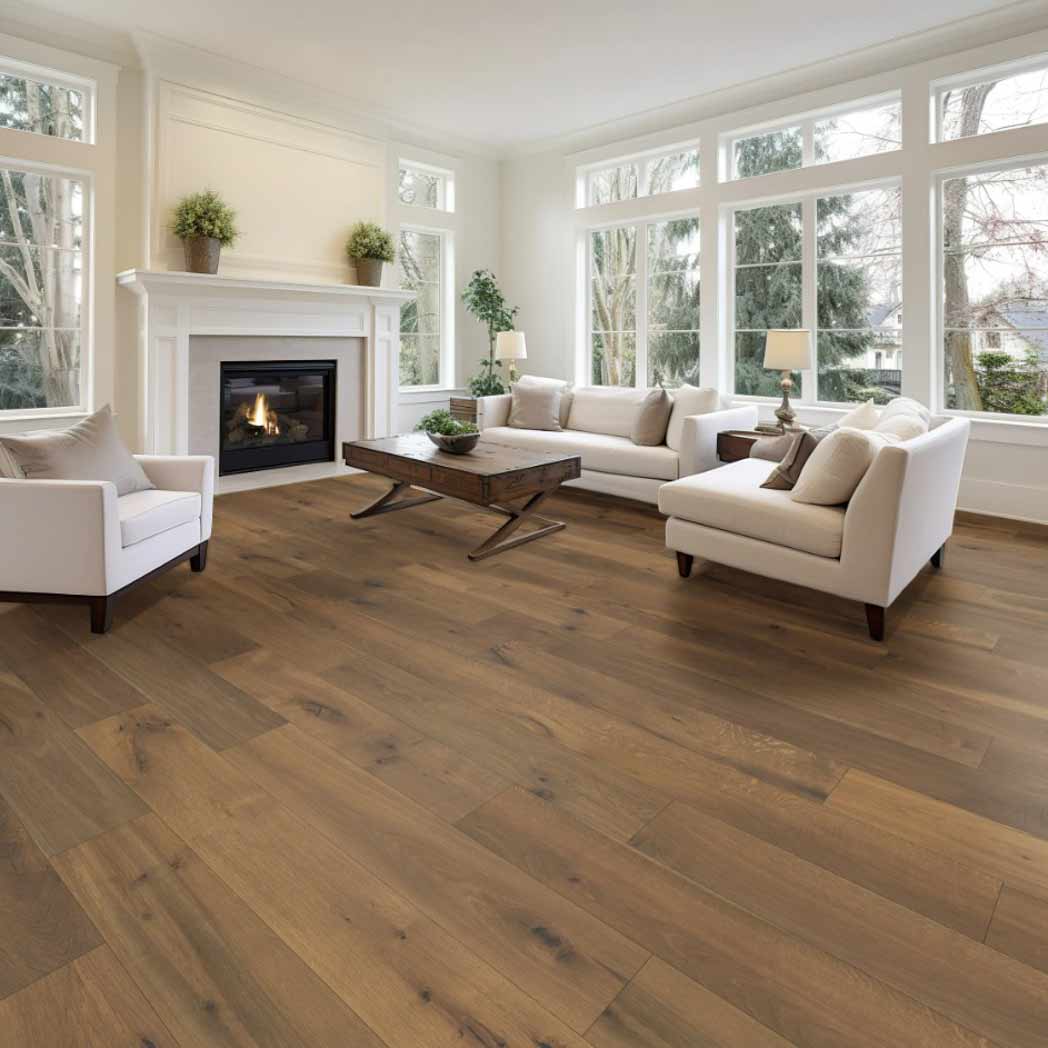 Stanton Carpet French White Oak Engineered Hardwood Uptown Rustic Earth 52506 room