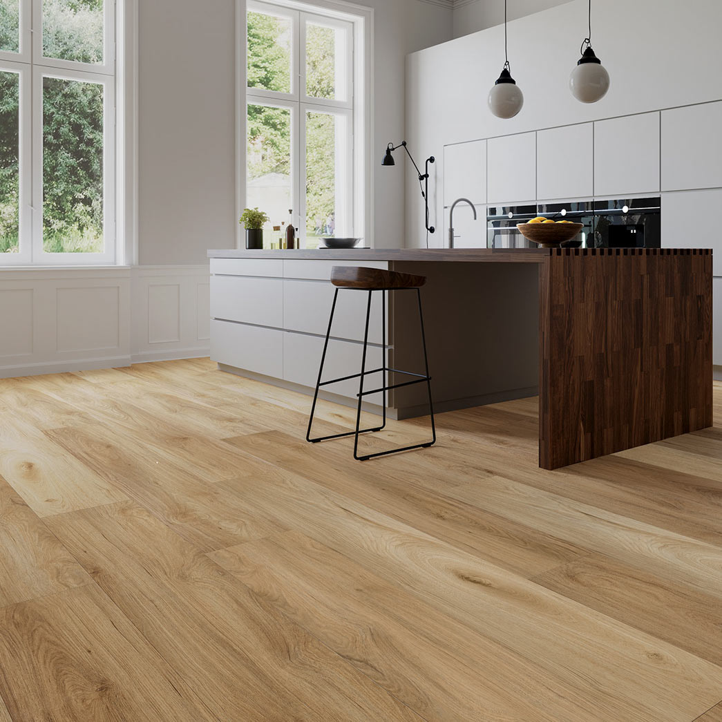 Terra Floors Prominence Coastal Dunes-Hearst 8mm SPC 28mil wearlayer Vinyl Plank LVP Room Scene