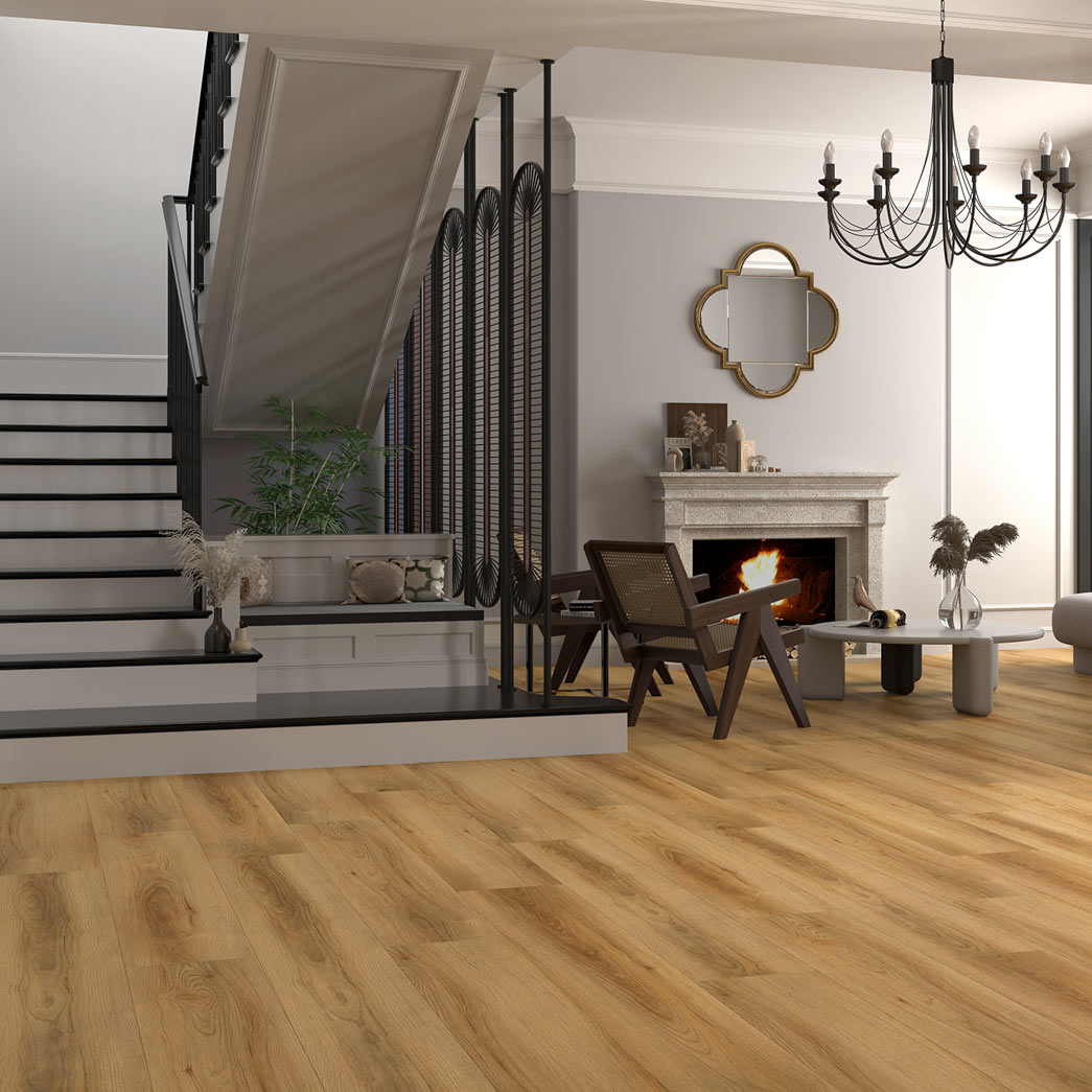 Terra Floors Prominence Melrose-Buckingham 8mm SPC 28mil wearlayer Vinyl Plank LVP Room Scene