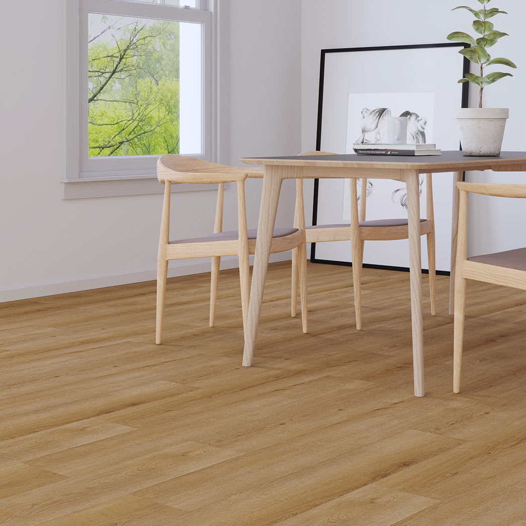 Terra Floors Prominence Winery Oak-Monticello 8mm SPC 28mil wearlayer Vinyl Plank LVP Room Scene