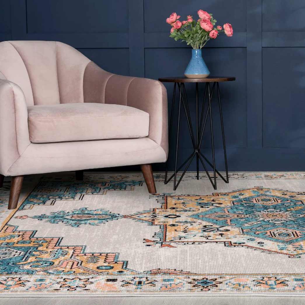 Tyse Area Rugs Anabel 5'3"x7'3"Aqua ANB1006