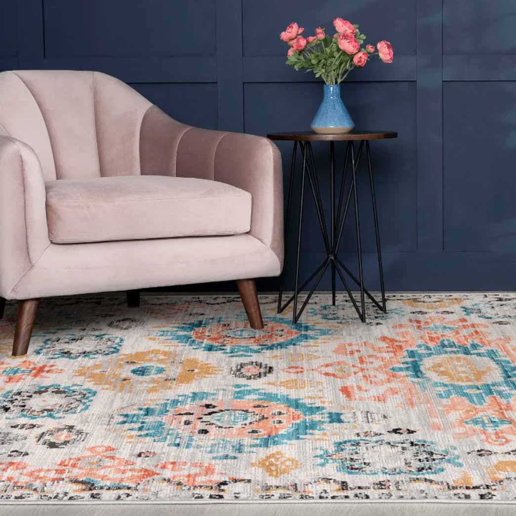 Tyse Area Rugs Anabel 5'3"x7"3' Aqua ANB1106