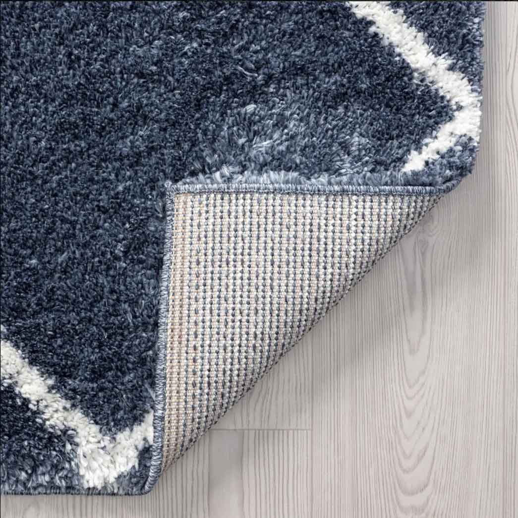 Tyse Area Rugs Atlanta Shag Blue ATL1006 backing