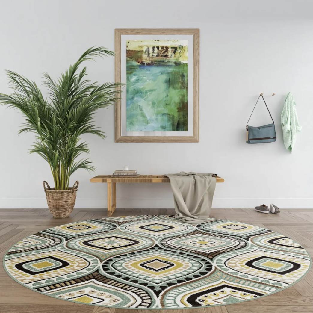 Tyse Area Rugs Capri 7'10" Round Multi-Color CPR1008