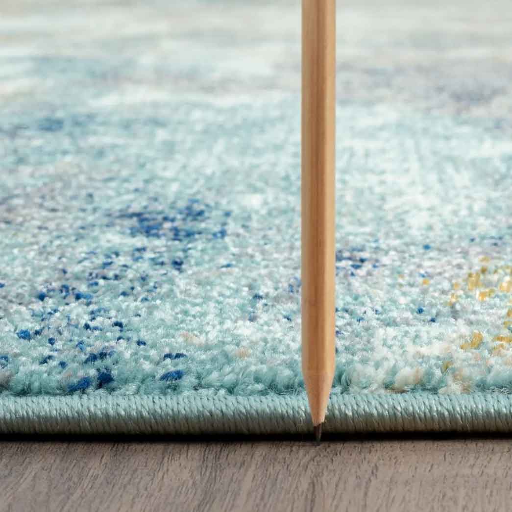 Tyse Area Rugs Detroit Aqua DTR1519 thick pic