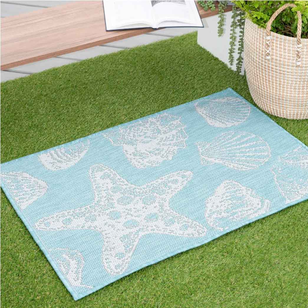 Tyse Area Rugs Eco 2'x3' Aqua ECO1406