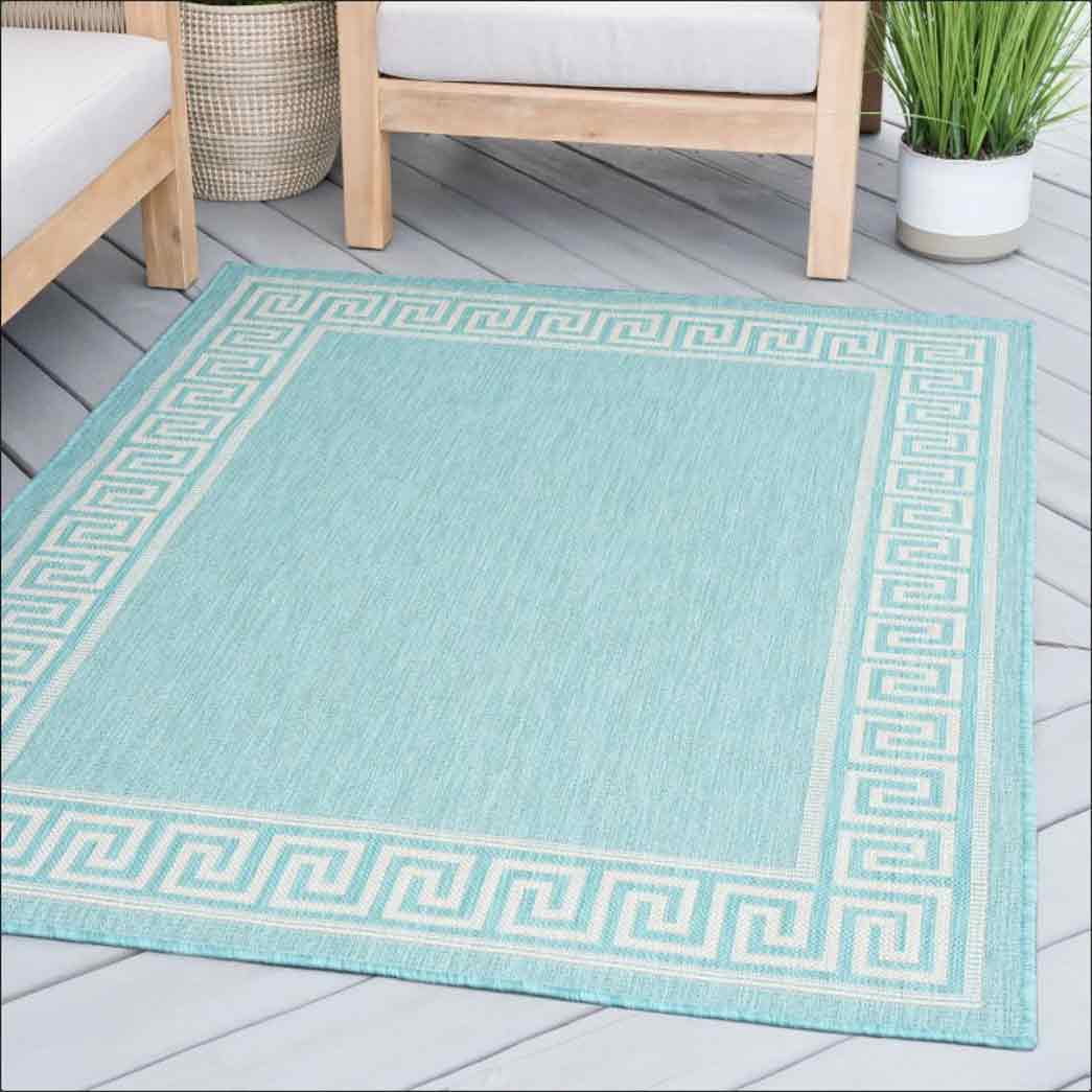 Tyse Area Rugs Eco 4'x5'3" Aqua ECO1006