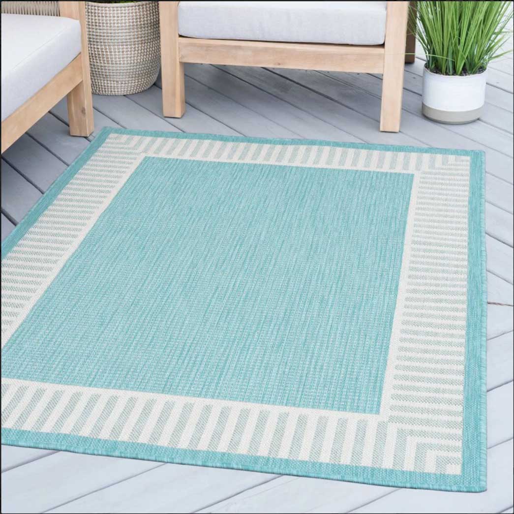 Tyse Area Rugs Eco 4'x5'3" Aqua ECO1106