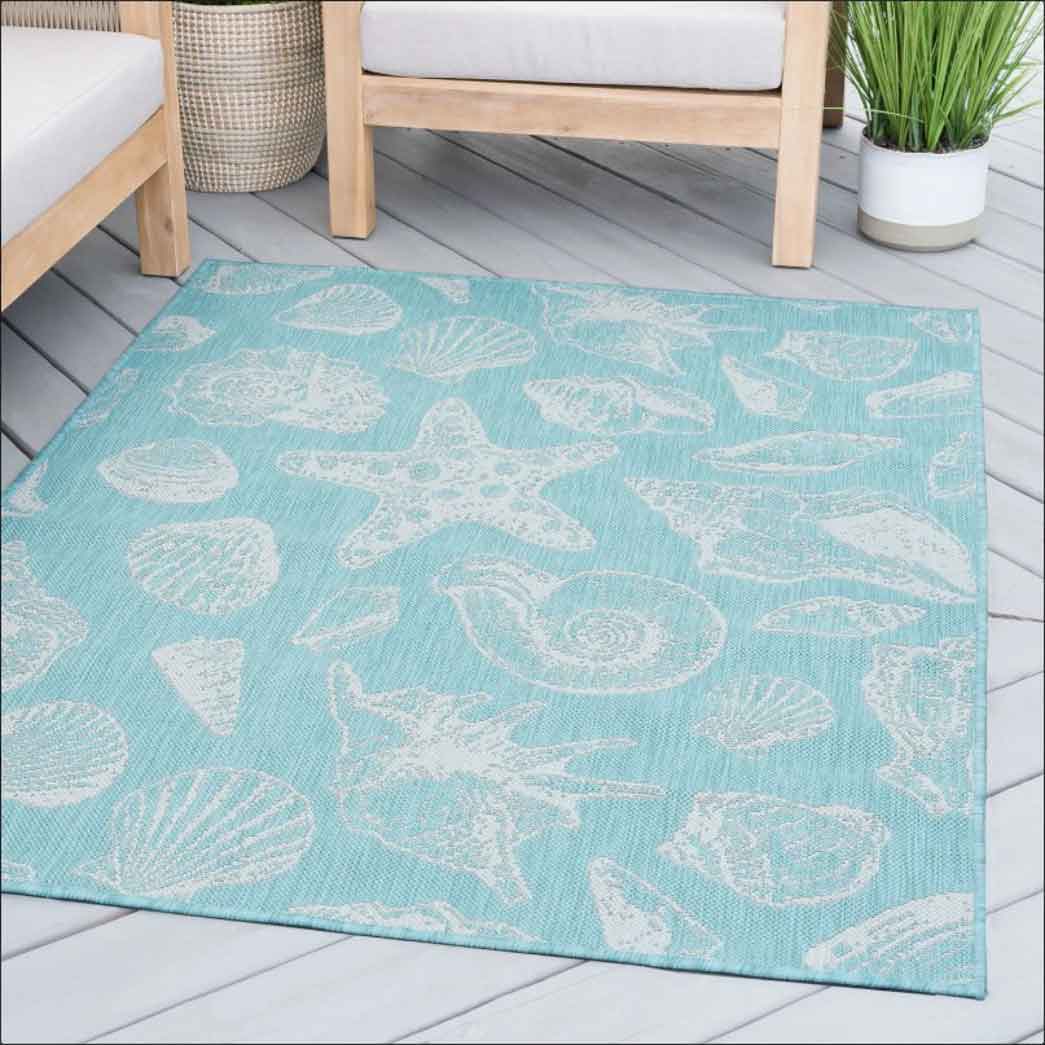 Tyse Area Rugs Eco 4'x5'3" Aqua ECO1406