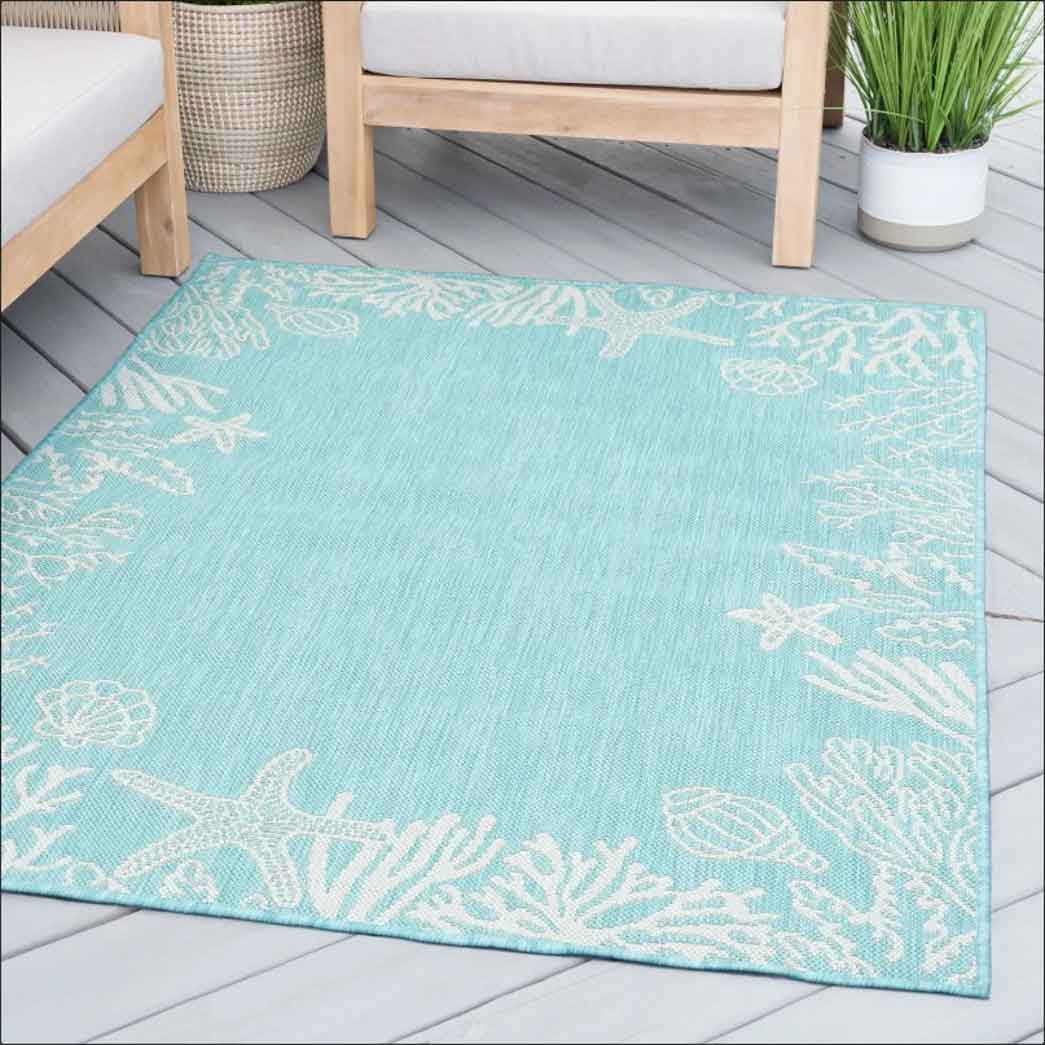 Tyse Area Rugs Eco 4'x5'3" Aqua ECO1506