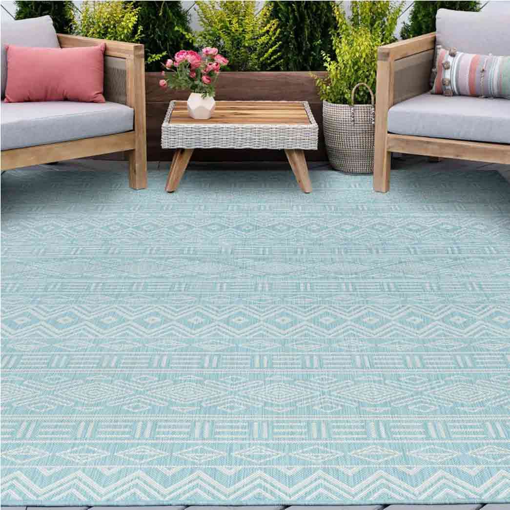 Tyse Area Rugs Eco 4'x5'3" Aqua ECO2019