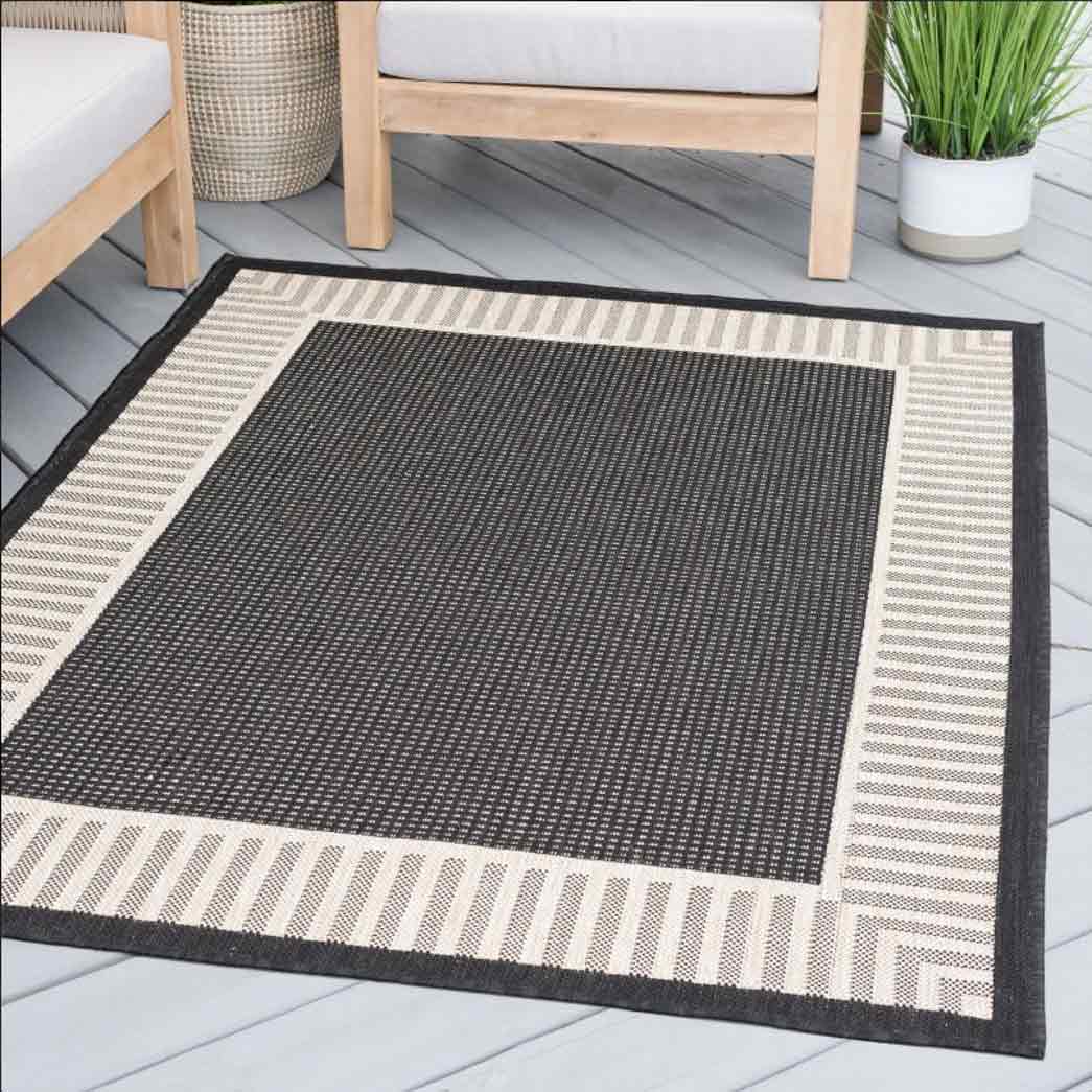 Tyse Area Rugs Eco 4'x5'3" Black ECO1100