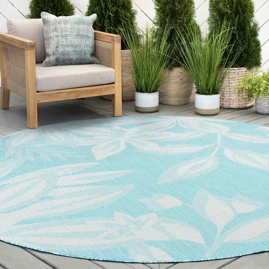 Tyse Area Rugs Eco 5'3" Round Aqua ECO1706