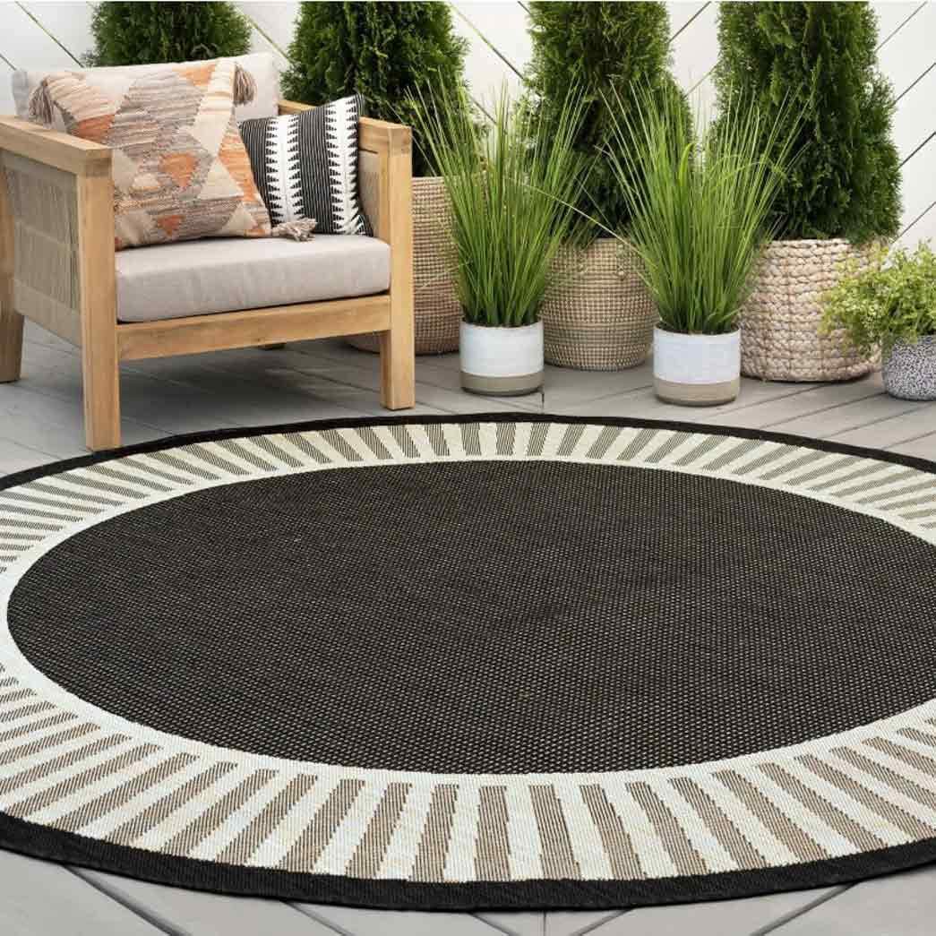 Tyse Area Rugs Eco 5'3" Round Black ECO1100