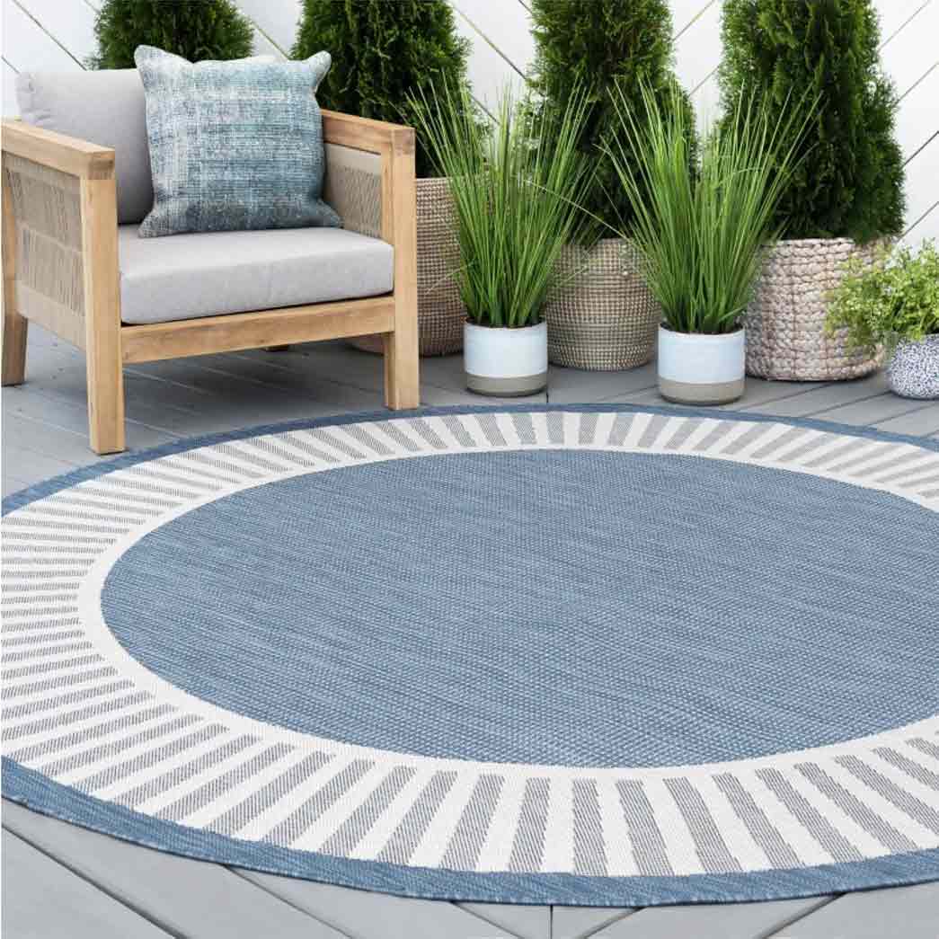 Tyse Area Rugs Eco 5'3" Round Blue ECO1102