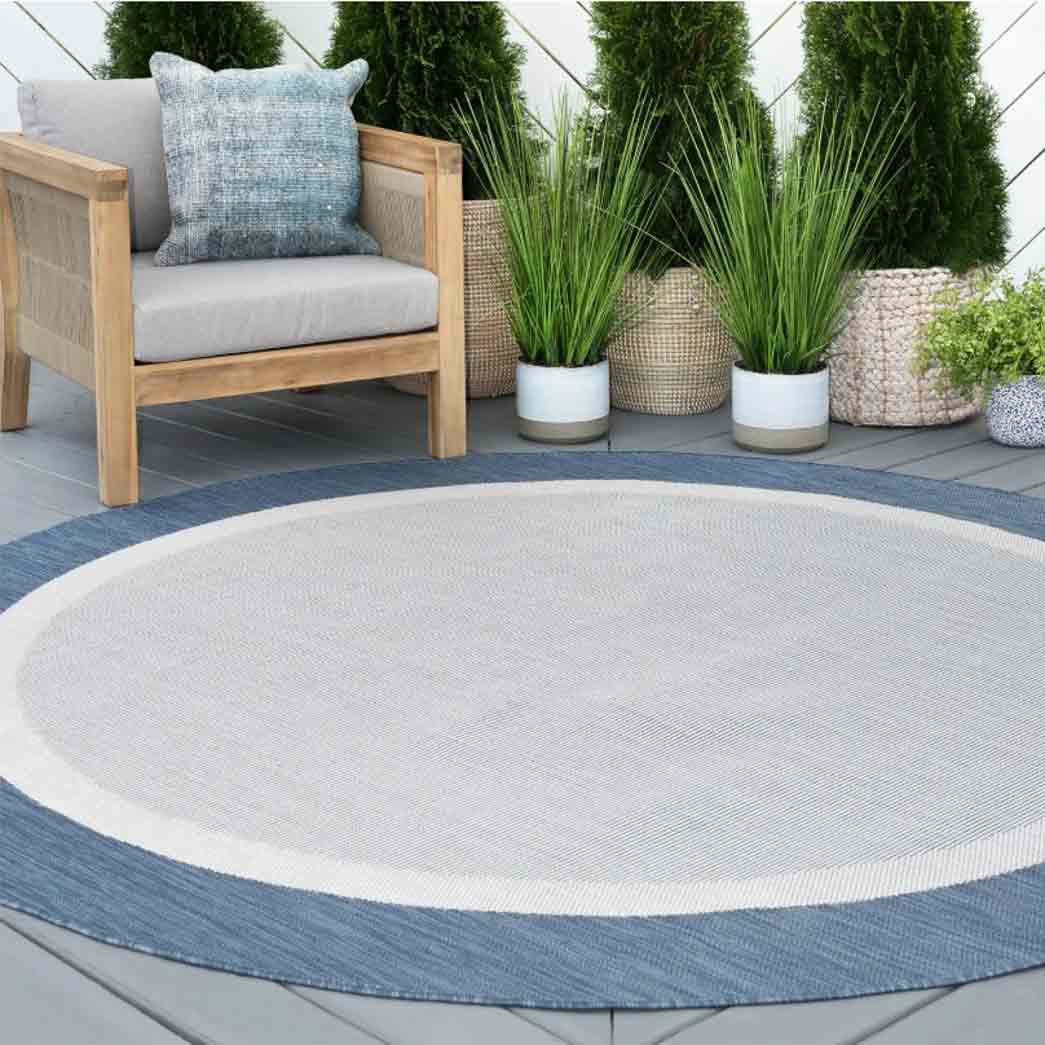 Tyse Area Rugs Eco 5'3" Round Blue ECO1202