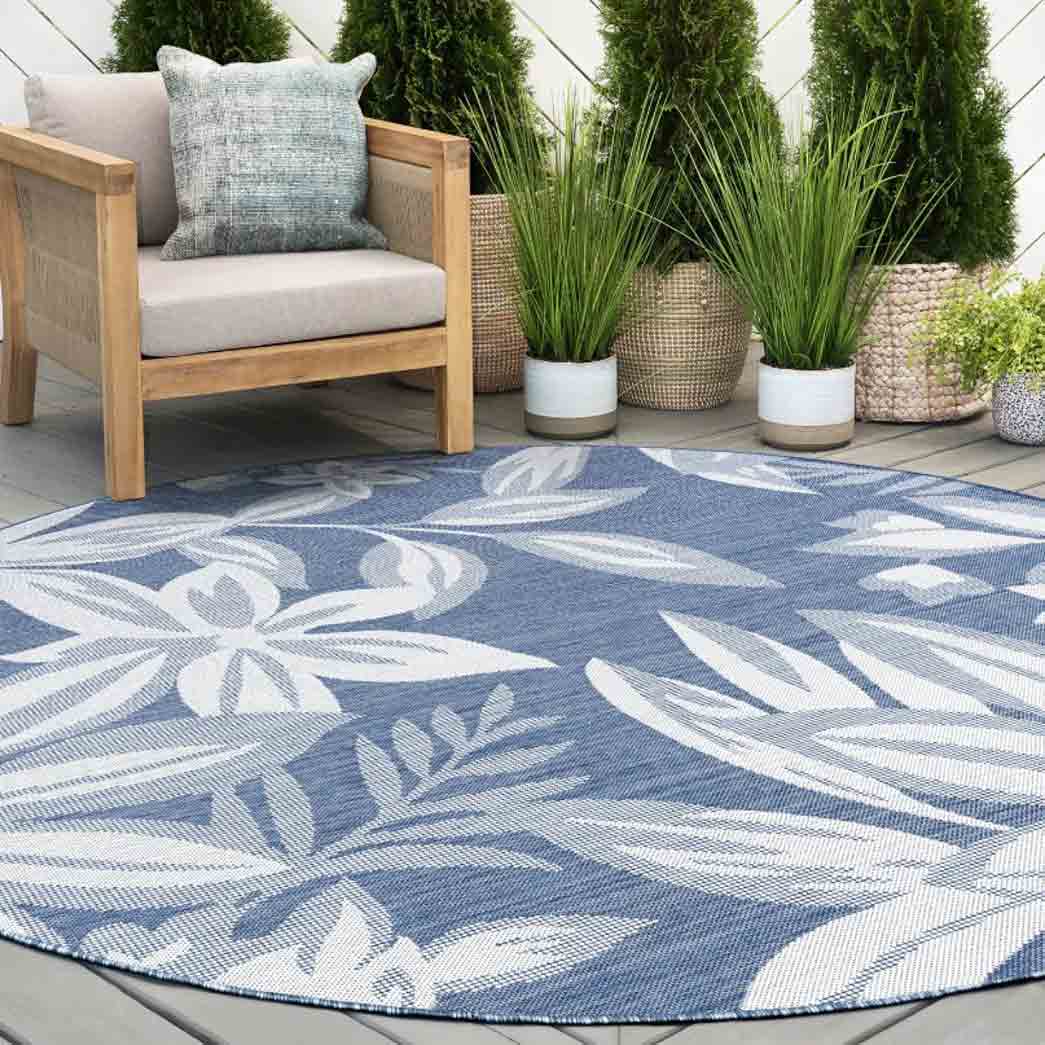 Tyse Area Rugs Eco 5'3" Round Blue ECO1702