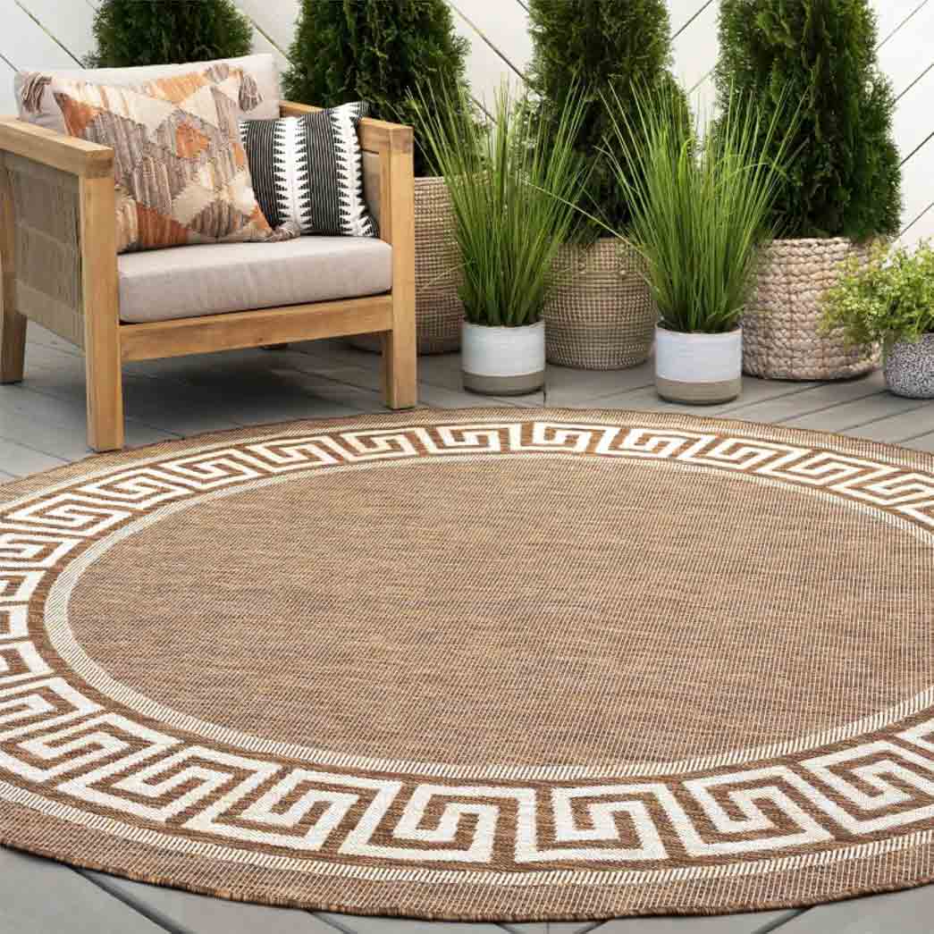 Tyse Area Rugs Eco 5'3" Round Brown ECO1003