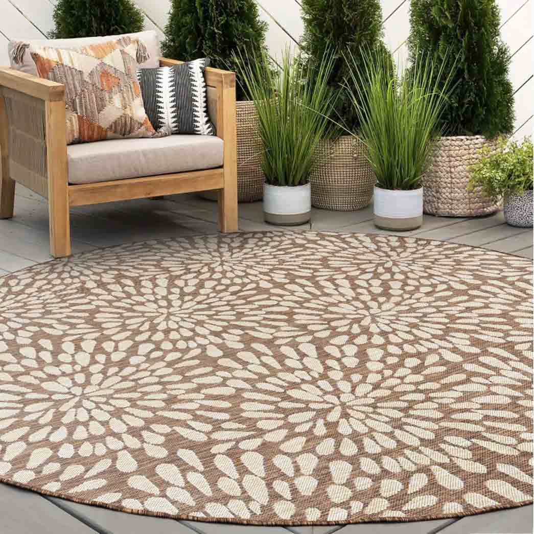 Tyse Area Rugs Eco 5'3" Round Brown ECO1903