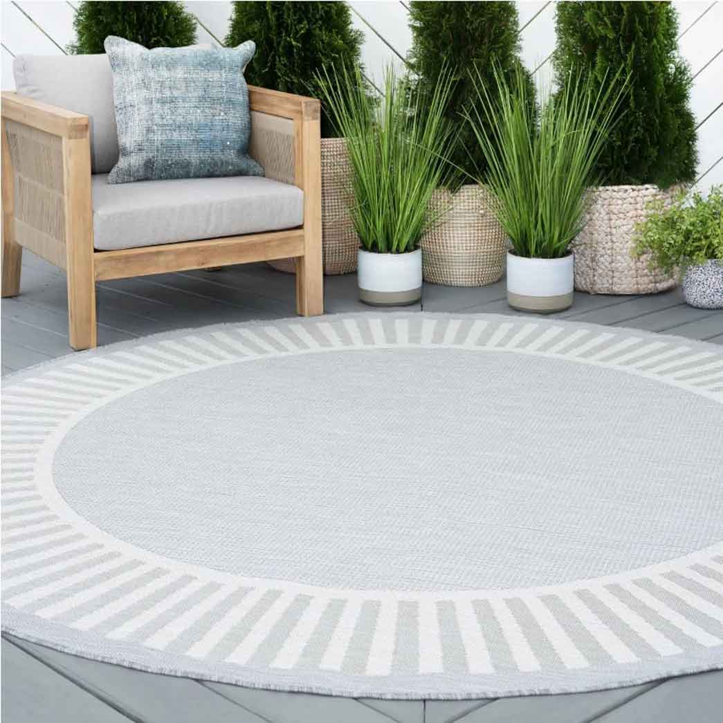 Tyse Area Rugs Eco 5'3" Round Gray ECO1104