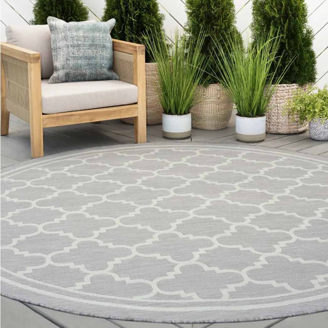 Tyse Area Rugs Eco 5'3" Round Gray ECO1304