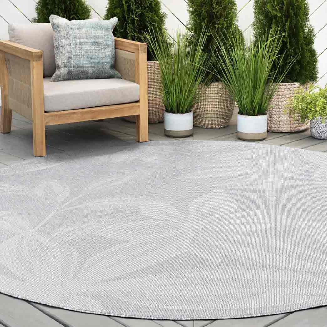 Tyse Area Rugs Eco 5'3" Round Gray ECO1704