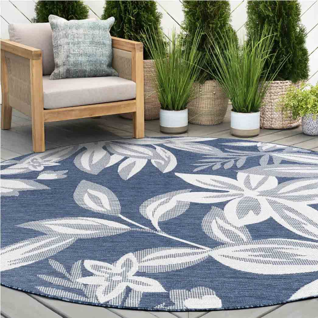 Tyse Area Rugs Eco 5'3" Round Navy ECO1705