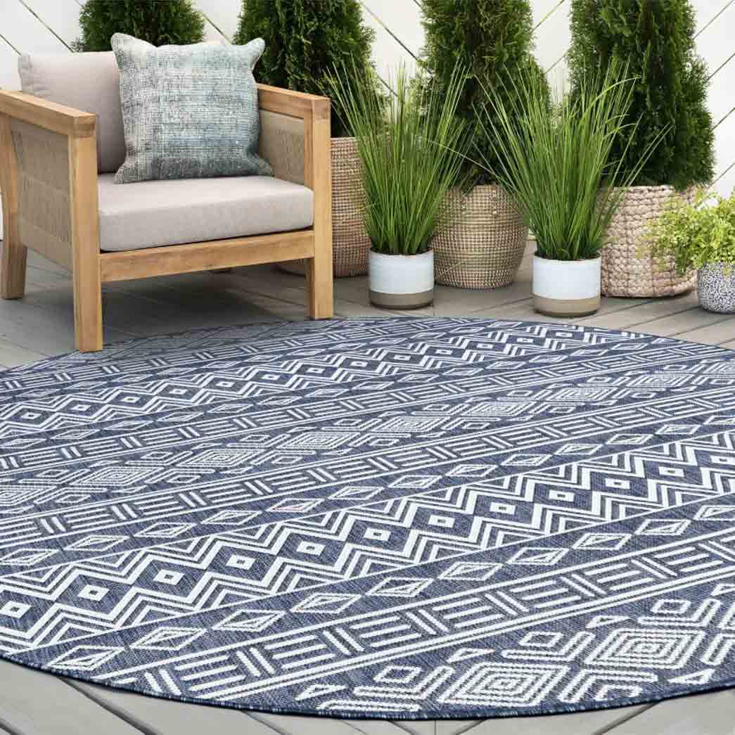 Tyse Area Rugs Eco 5'3" Round Navy ECO2007